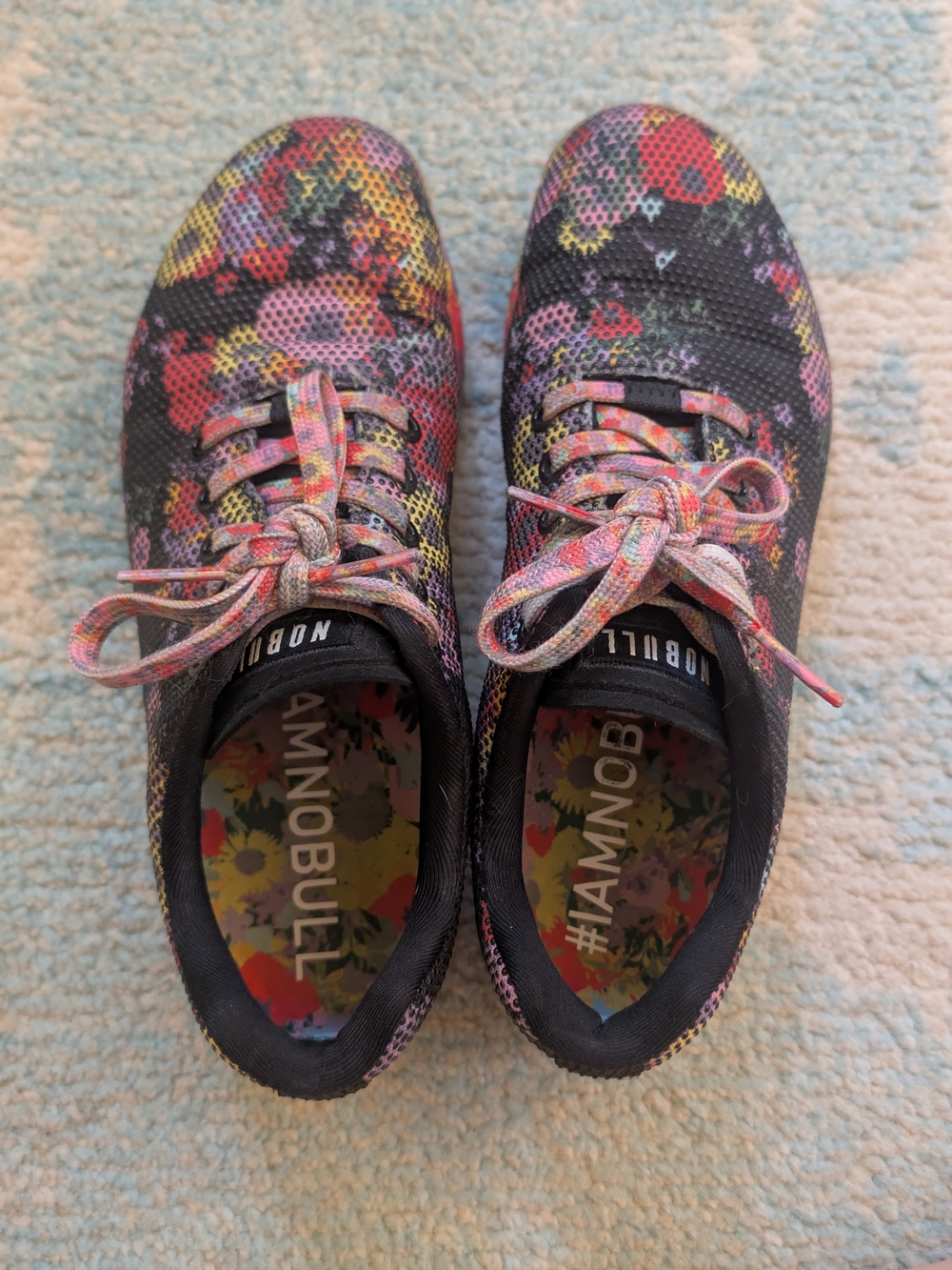 NOBULL Floral Knit Trainer in Black-Multicolor